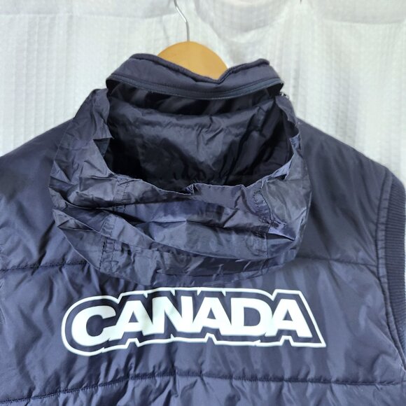 Canadian Olympic Team Puffer Vest Men's XL Quilted Hooded Pockets HBC 2006 - Picture 8 of 13